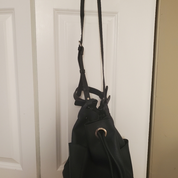 Vegan Leather Navy Blue Handbag - Picture 4 of 6